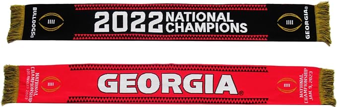 Official Georgia Bulldogs College Football Playoff 2022 CHAMPIONS LA 1-9-23 Knitted Scarf