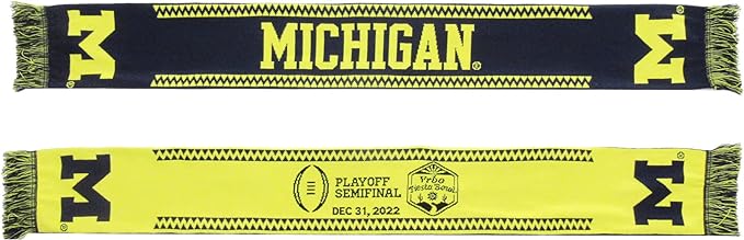 Official 2022 College Football Playoff Fiesta Bowl Michigan Wolverines Knitted Scarf