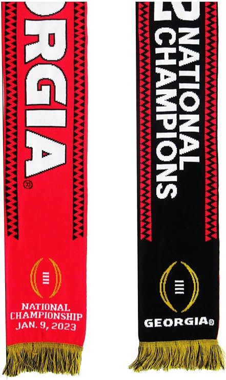 Official Georgia Bulldogs College Football Playoff 2022 CHAMPIONS LA 1-9-23 Knitted Scarf