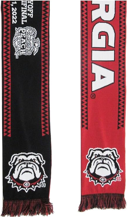 Official 2022 College Football Playoff Peach Bowl Georgia Bulldogs Knitted Scarf