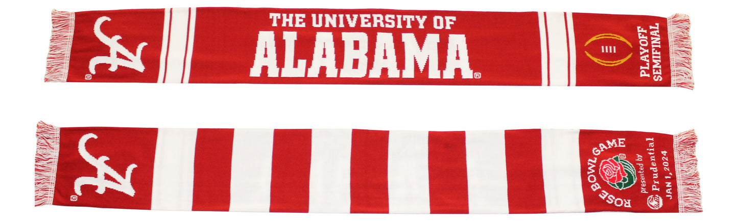 Official 2024 College Football Playoff ROSE BOWL Alabama Crimson Tide Knitted Scarf