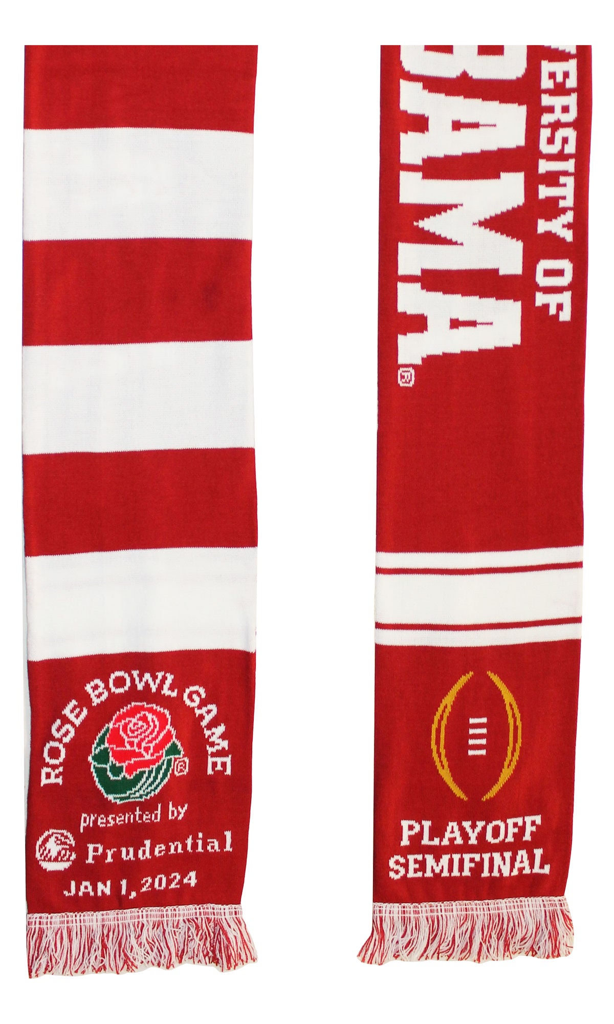 Official 2024 College Football Playoff ROSE BOWL Alabama Crimson Tide Knitted Scarf