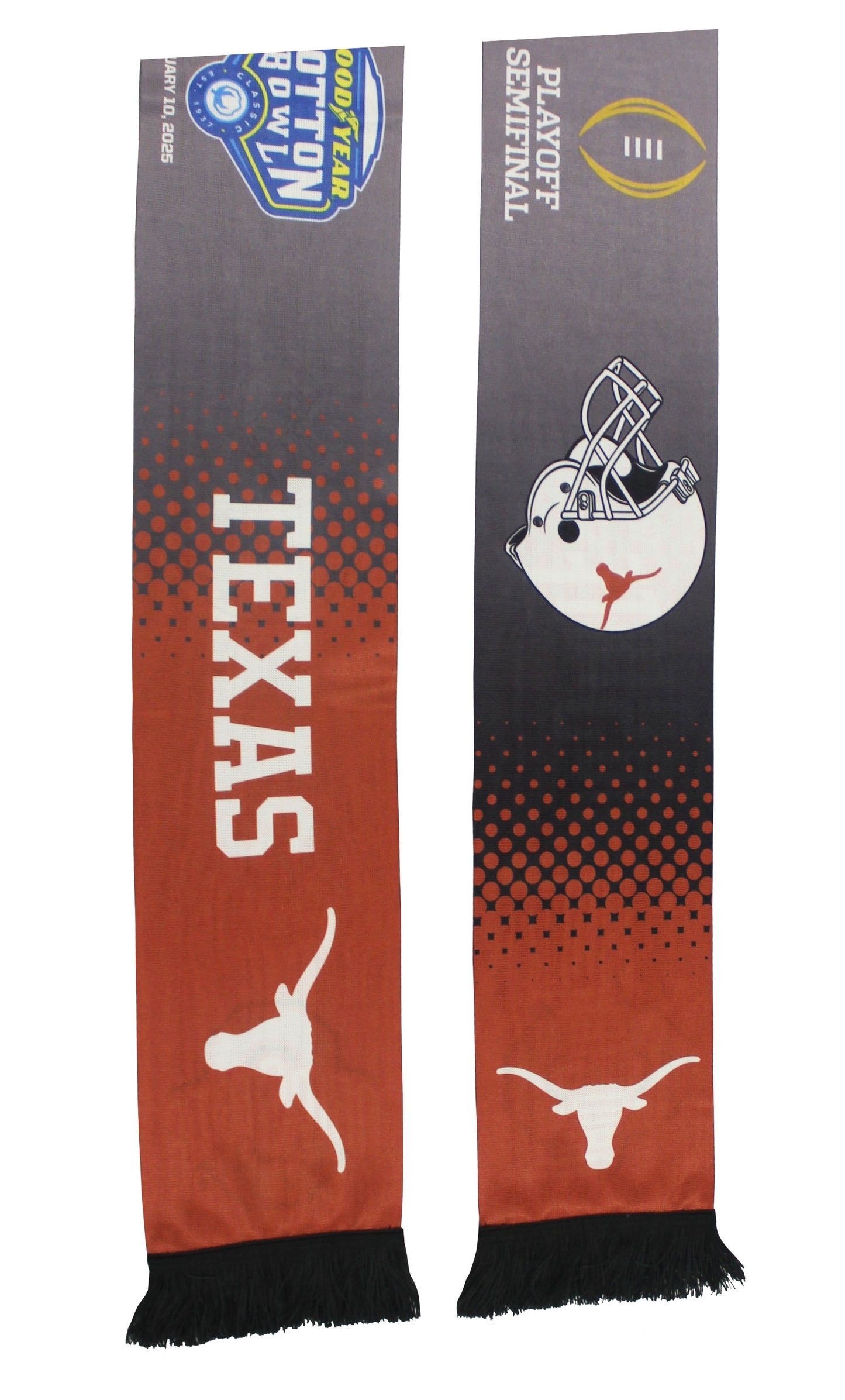 Official 2025 College Football Playoff COTTON BOWL Matchup Ohio State vs Texas Printed Scarf 1-10-25, LLC