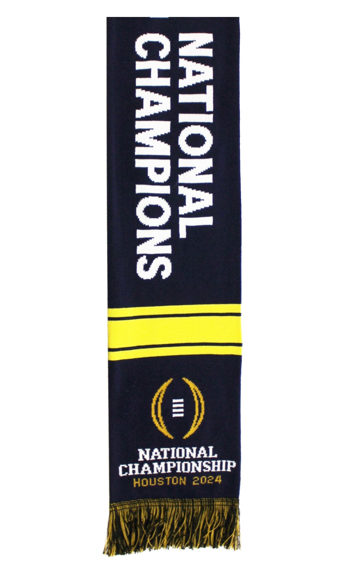 Official 2023 College Football Playoff Champions Michigan Wolverines Knitted Scarf