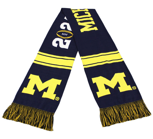 Official 2024 College Football Playoff NATIONAL CHAMPIONSHIP GAME Michigan Wolverines Knitted Scarf