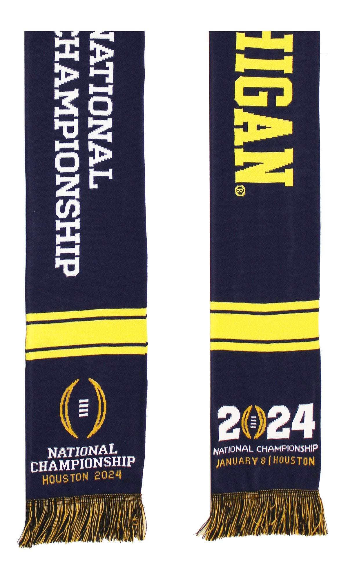 Official 2024 College Football Playoff NATIONAL CHAMPIONSHIP GAME Michigan Wolverines Knitted Scarf