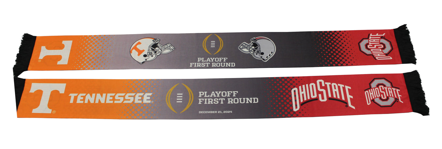 Official 2024-2025 College Football Playoff FIRST ROUND Matchup Tennessee vs Ohio State Printed Scarf