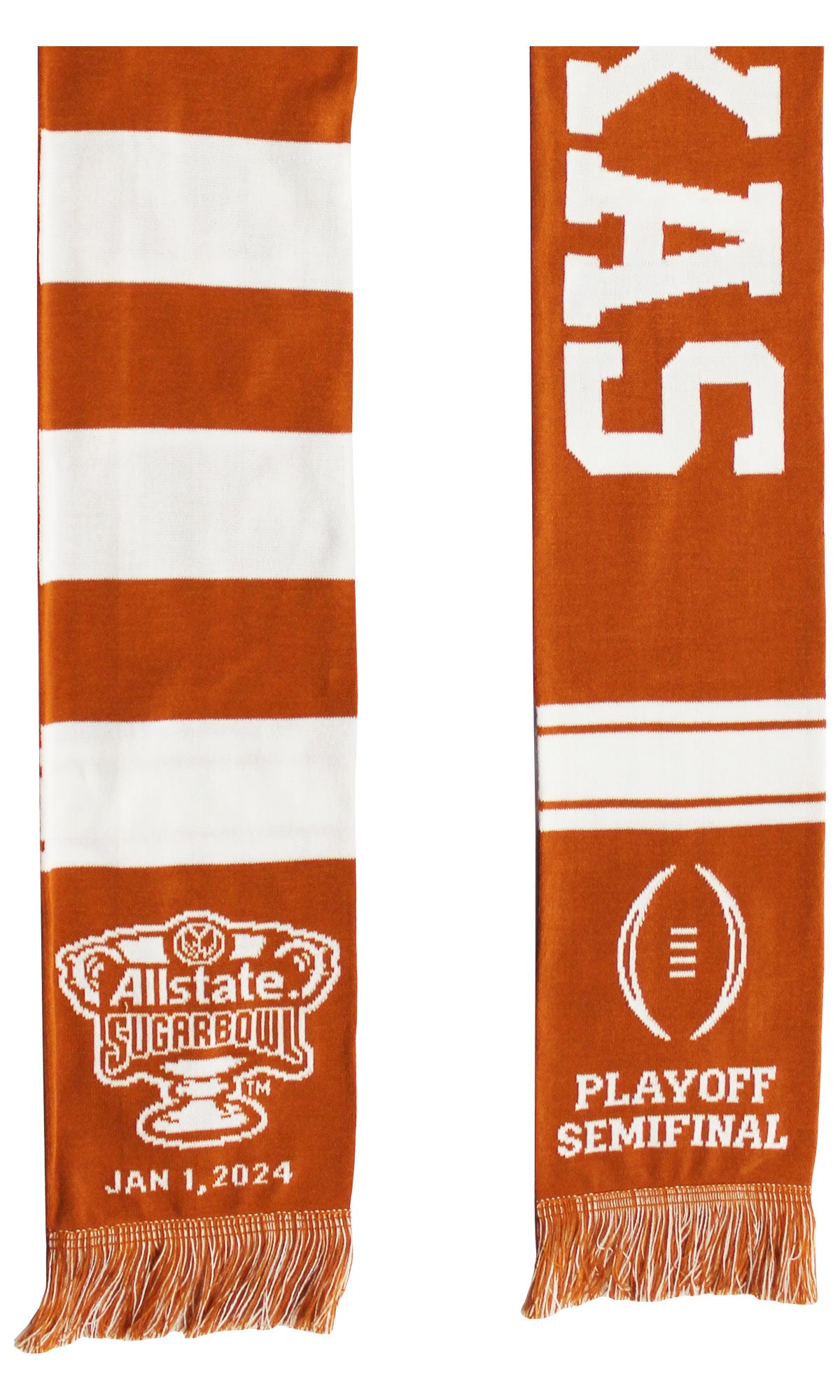 Official 2024 College Football Playoff SUGAR BOWL Texas Longhorns Knitted Scarf