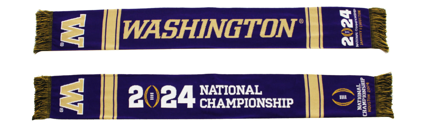 Official 2024 College Football Playoff NATIONAL CHAMPIONSHIP GAME Washington Huskies Knitted Scarf